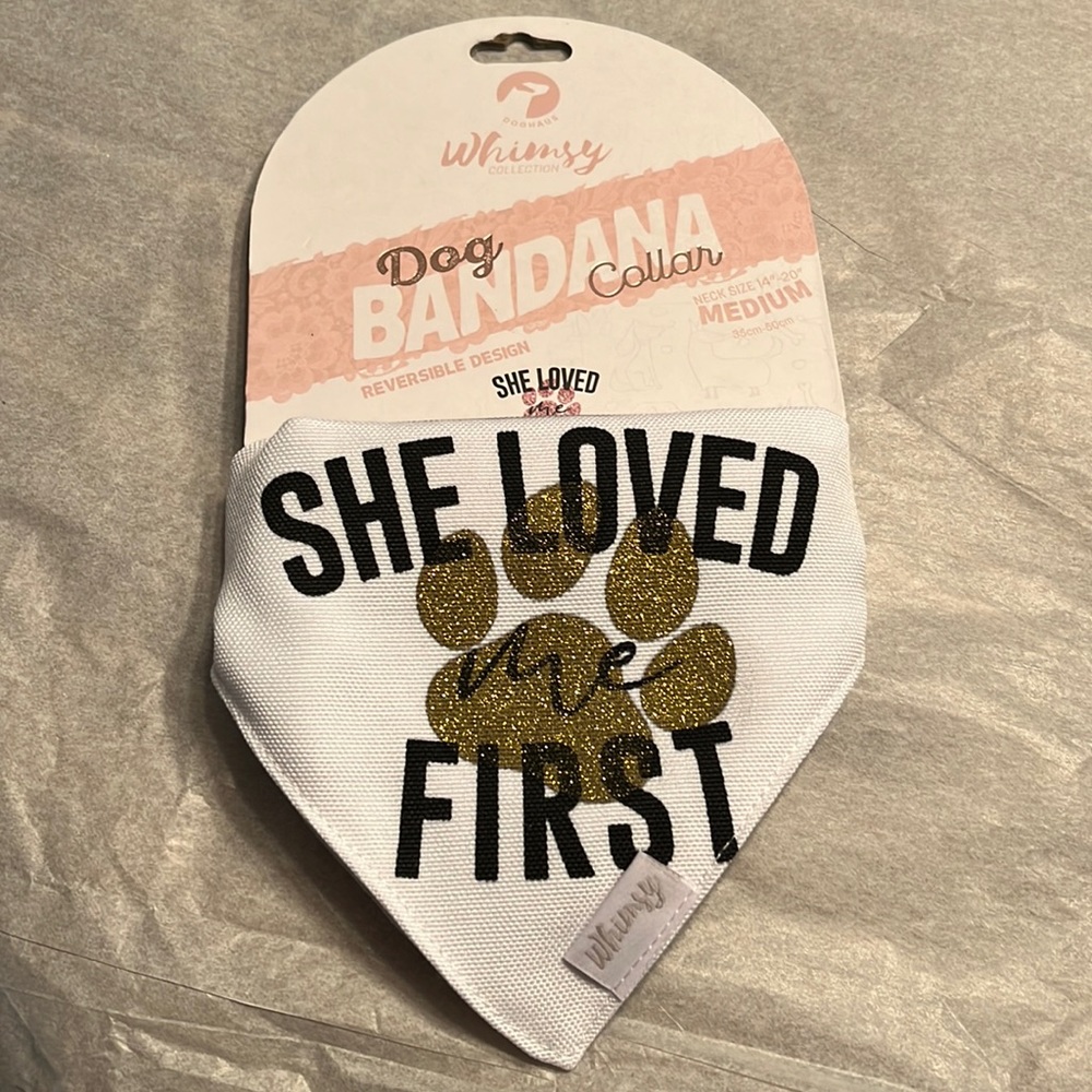 🔥🔥🔥She loves me first dog collar with bandanna attached
